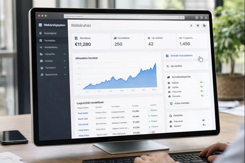Bérelhető webáruház admin felület magyar nyelven gyors induláshoz